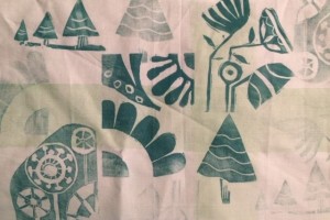 Printing with lino on fabric